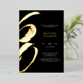 Elegante moderne typografie 60ste verjaardag folie uitnodiging (Staand Voorkant)