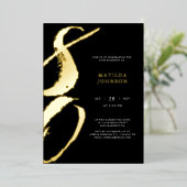 Elegante moderne typografie 80ste verjaardag folie uitnodiging (Staand Voorkant)