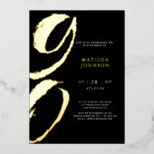 Elegante Moderne Typografie 90ste Verjaardag Folie Uitnodiging (Voorkant)