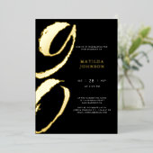 Elegante Moderne Typografie 90ste Verjaardag Folie Uitnodiging (Staand Voorkant)