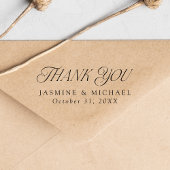 Elegante moderne typografie bruiloft dank u zelfinktende stempel