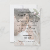 elegante moderne typografie bruiloft foto chic kaart (Voorkant)