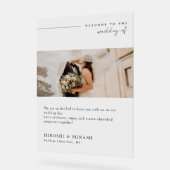 Elegante moderne typografie bruiloft welkom acryl bord (Hoek)