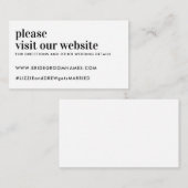 Elegante moderne typografie eenvoudige bruiloft we informatiekaartje (Voorkant / Achterkant)