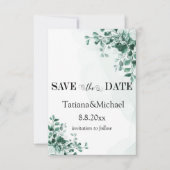 elegante moderne typografie Eucalyptus waterverf Save The Date (Voorkant)