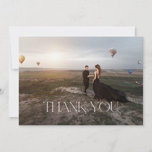 Elegante moderne typografie foto bedankkaart (Voorkant)