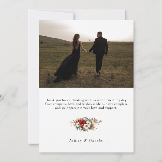 Elegante moderne typografie foto bedankkaart (Achterkant)