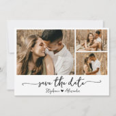 Elegante moderne typografie foto collage bruiloft save the date (Voorkant)