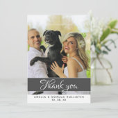 Elegante Moderne Typografie Foto Dank u kaart (Staand voorkant)