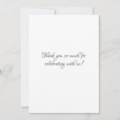 Elegante Moderne Typografie Foto Dank u kaart (Achterkant)