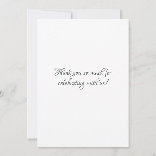 Elegante Moderne Typografie Foto Dank u kaart (Achterkant)