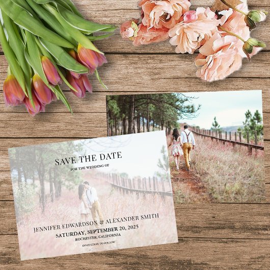 Elegante moderne typografie foto Save the Date kaa Kaart
