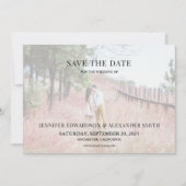 Elegante moderne typografie foto Save the Date kaa Kaart (Voorkant)