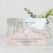 Elegante moderne typografie foto Save the Date kaa Kaart (Staand voorkant)