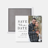 Elegante moderne typografie foto Save the Date Magneet (Voorkant / Achterkant)