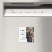 Elegante moderne typografie foto Save the Date Magneet (Insitu (Vaatwasser))