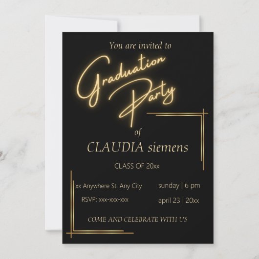 elegante moderne typografie Graduation Invitations Feestdagenkaart (Voorkant)