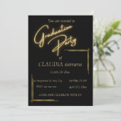 elegante moderne typografie Graduation Invitations Feestdagenkaart (Staand voorkant)