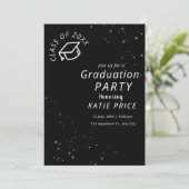 elegante moderne typografie Graduation Invitations Feestdagenkaart (Staand voorkant)