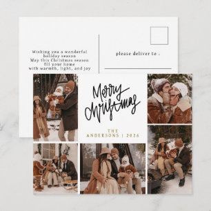 Elegante moderne typografie Kerstmis Familie Foto Feestdagenkaart