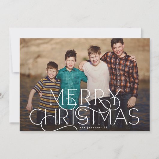 Elegante & Moderne Typografie PRETTIG KERSTFEEST f Feestdagenkaart (Voorkant)