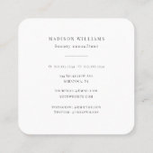 Elegante Moderne Typografie Professionele Eenvoudi Vierkante Visitekaartje (Achterkant)