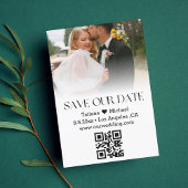 Elegante moderne typografie QR-code vervaagde foto Save The Date