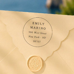 Elegante moderne typografie ronde retouradres rubberstempel