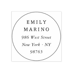 Elegante moderne typografie ronde retouradres rubberstempel