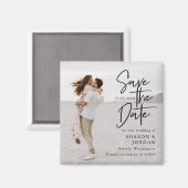 Elegante moderne typografie Save the Date Wedding Magneet (Voorkant / Achterkant)
