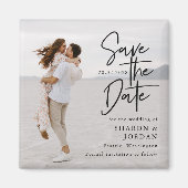 Elegante moderne typografie Save the Date Wedding Magneet (Voorkant)