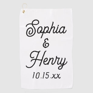 Elegante moderne typografie Script bruiloft gunst Golfhanddoek