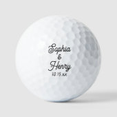 Elegante moderne typografie script huwelijksgunst golfballen (Voorkant)