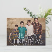 Elegante & Moderne Typografie VROLIJKE KERSTFOTO Feestdagenkaart (Staand voorkant)