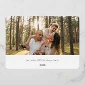 Elegante & Moderne Typografie VROLIJKE KERSTFOTO Folie Feestdagenkaart (Achterkant)