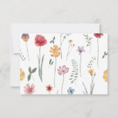Elegante moderne typografie Waterverf Wildflower RSVP Kaartje (Achterkant)