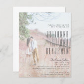 Elegante moderne uitnodiging voor budget-huwelijk  (Voorkant / Achterkant)