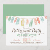 Elegante, moderne uitnodiging voor een pensioenfee (Voorkant / Achterkant)