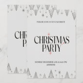 Elegante moderne uitnodiging voor een vrolijk kers (Voorkant / Achterkant)