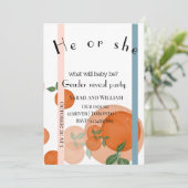 Elegante, moderne uitnodiging voor genderonthullin (Staand voorkant)