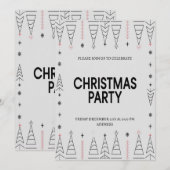 Elegante moderne uitnodiging voor kerstfeest  (Voorkant / Achterkant)