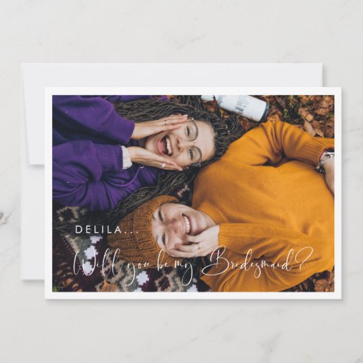 Elegante & moderne uitnodigingskaart voor bruidsme kaart (Voorkant)