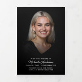 Elegante moderne uitvaart/herdenkingsdienst drieluik programma (Cover)