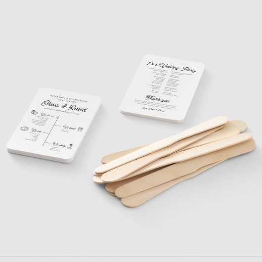 Elegante moderne unieke bruiloft tijdlijn programm handwaaier (Niet-gemonteerd)