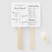 Elegante moderne unieke bruiloft tijdlijn programm handwaaier (Voorkant en achterkant)