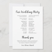 Elegante moderne unieke bruiloft tijdlijn programm kaart (Achterkant)