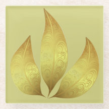 Elegante moderne unieke gouden sierbladeren