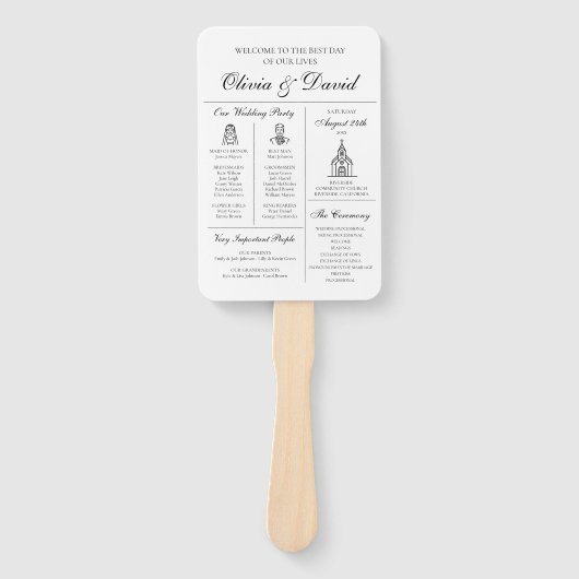 Elegante moderne unieke infographic bruiloft progr handwaaier (Voorkant)