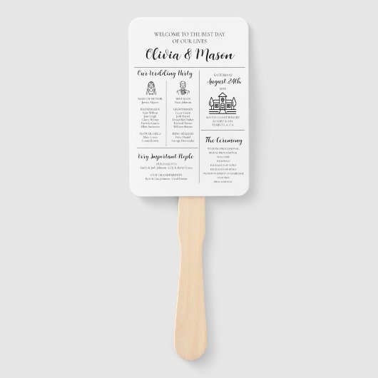 Elegante moderne unieke infographic bruiloft progr handwaaier (Voorkant)