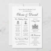 Elegante moderne unieke infographic bruiloft progr kaart (Voorkant)